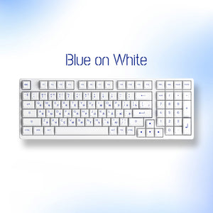 Akko Blue on White Cyrillic Keycap Set (97-key)