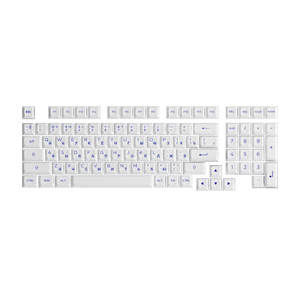 Akko Blue on White Cyrillic Keycap Set (97-key) without 0 Key