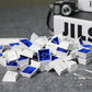Blue on White ISO Nordic Tastenkappen Set (92-key) put on the desk details