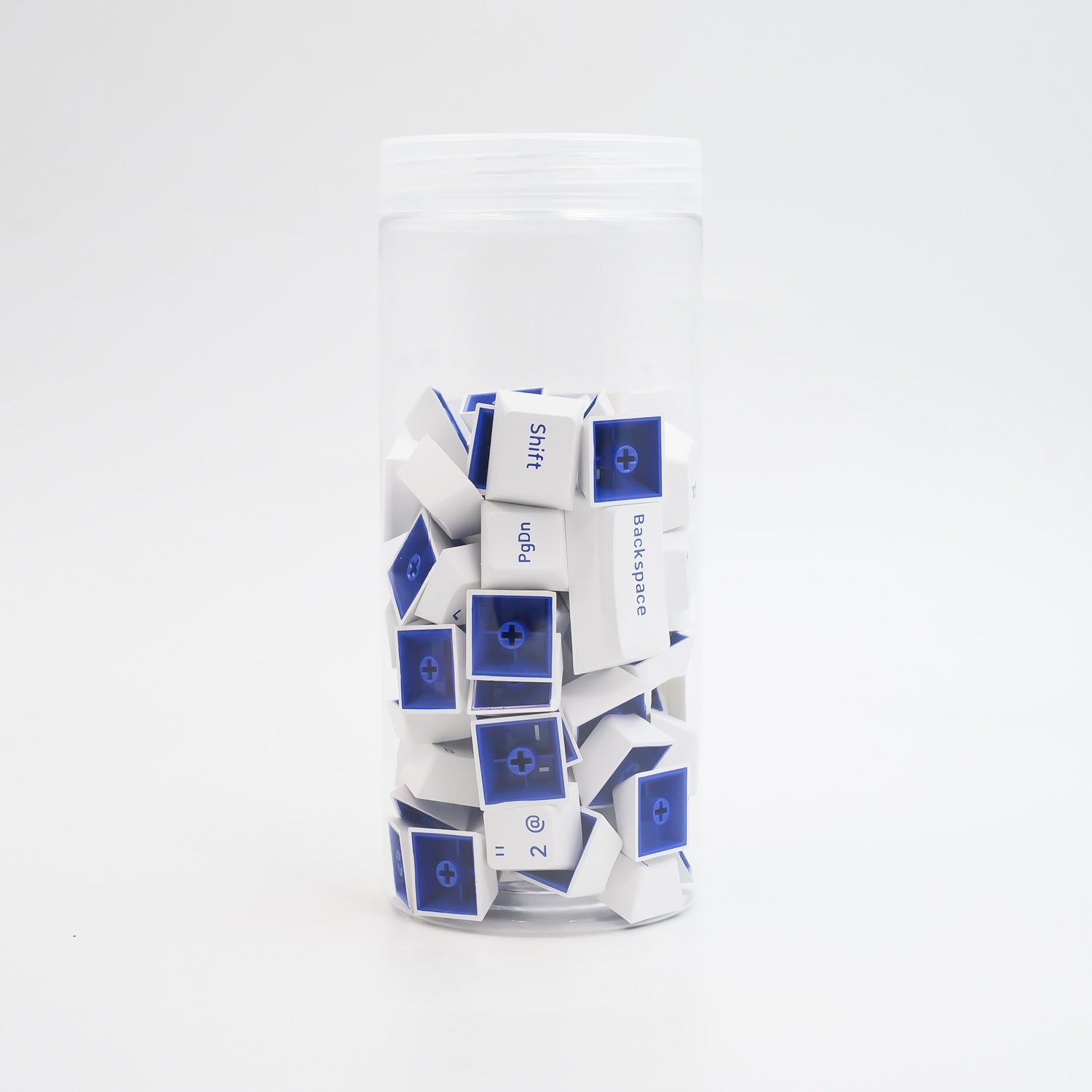 Blue on White ISO Nordic Tastenkappen Set (92-key) in the Jar
