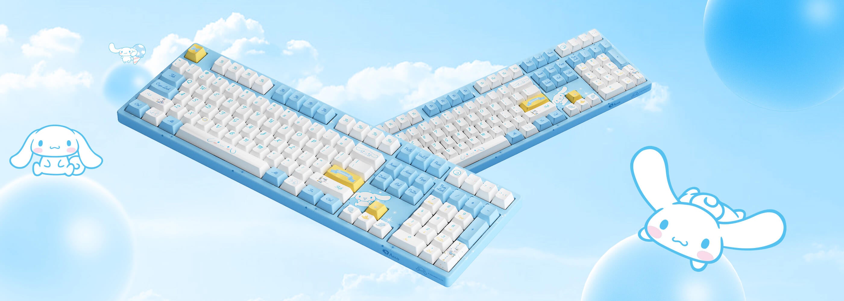 two Cinnamoroll 3108v2 Cute Mechanical Keyboards 