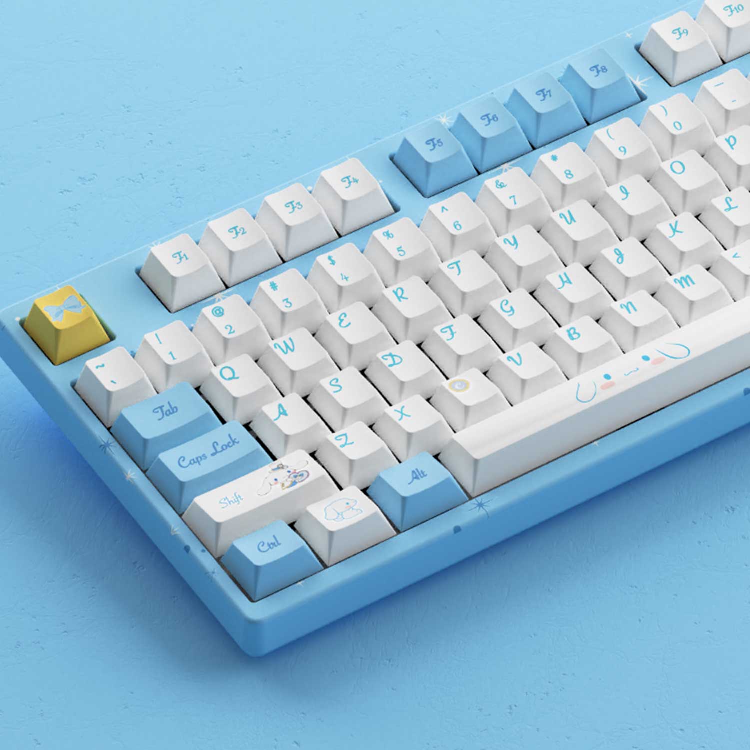 Cinnamoroll 3108v2 ergonomische tastatur cable routing