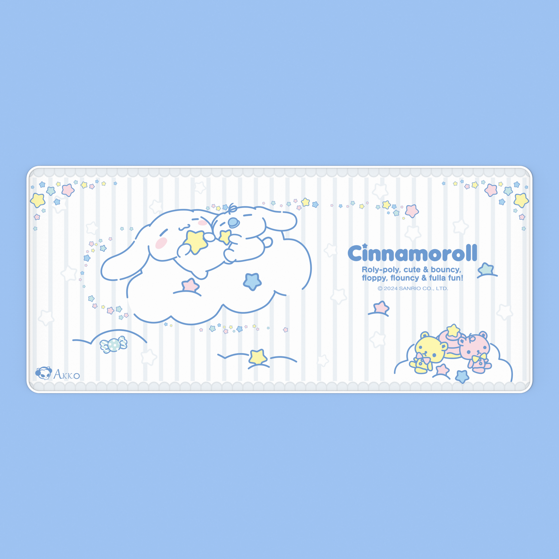 Cinnamoroll Star Mouse Pad with Blue Background