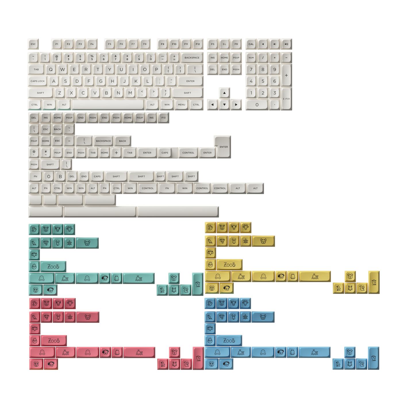 Cream keycap set (282 keys)