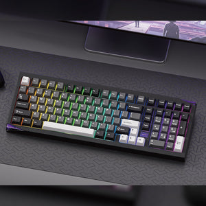Akko Gem 02 VIA Custom Mechanical Keyboard Black Silver RGB on the Desk