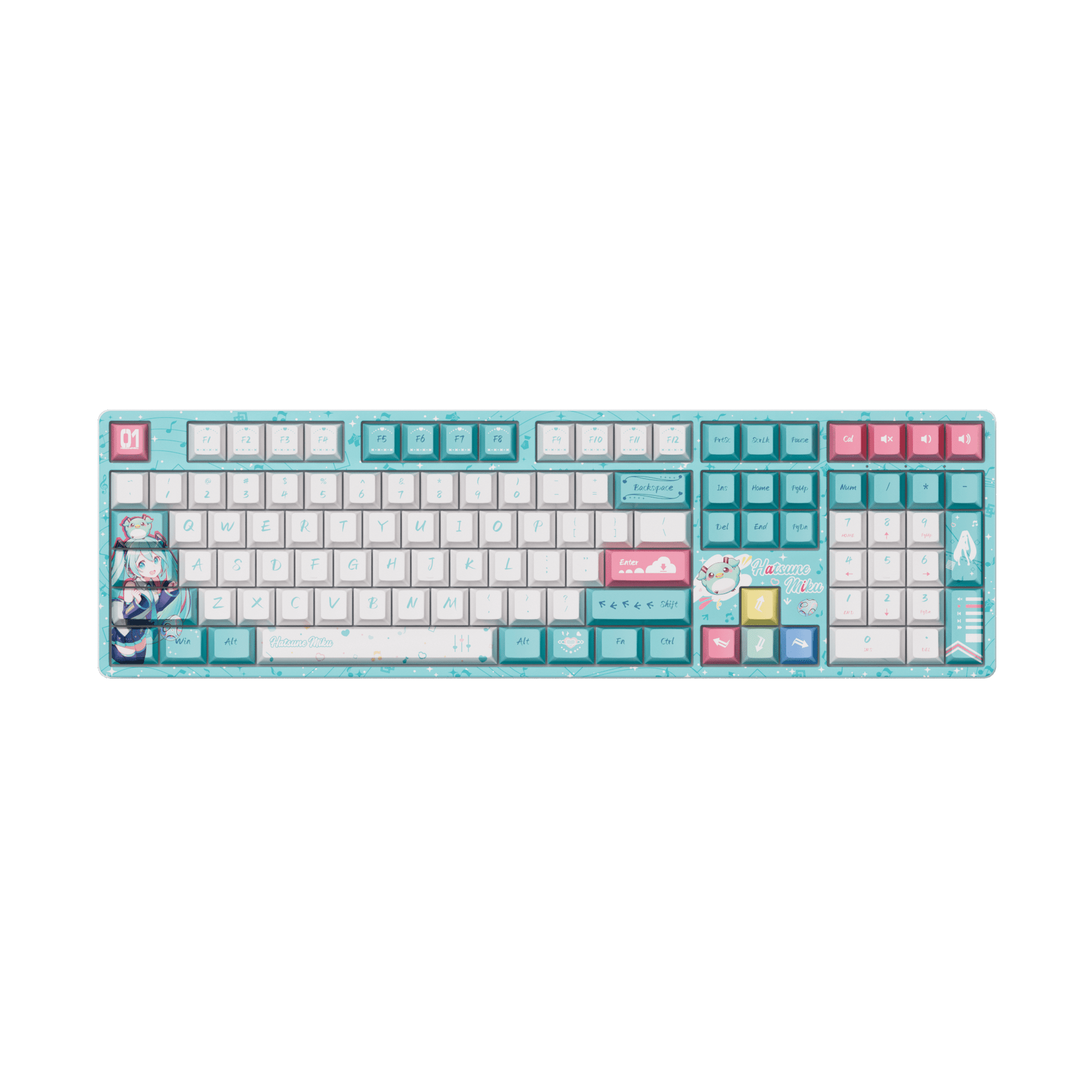 Hatsune Miku 5108B Plus Full Size Mechanical Keyboard Front View