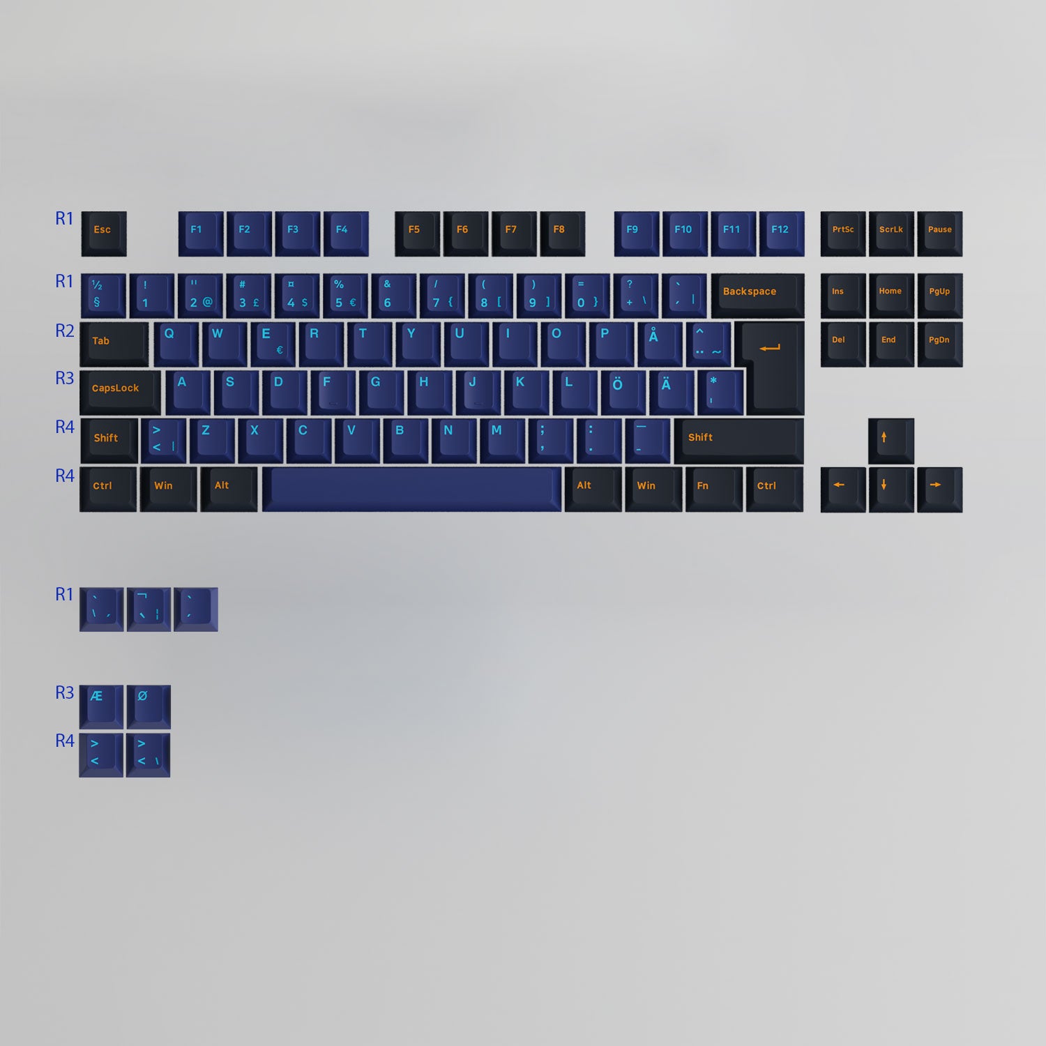 Horizon ISO Nordic Keycap Set (95-key) Row Height