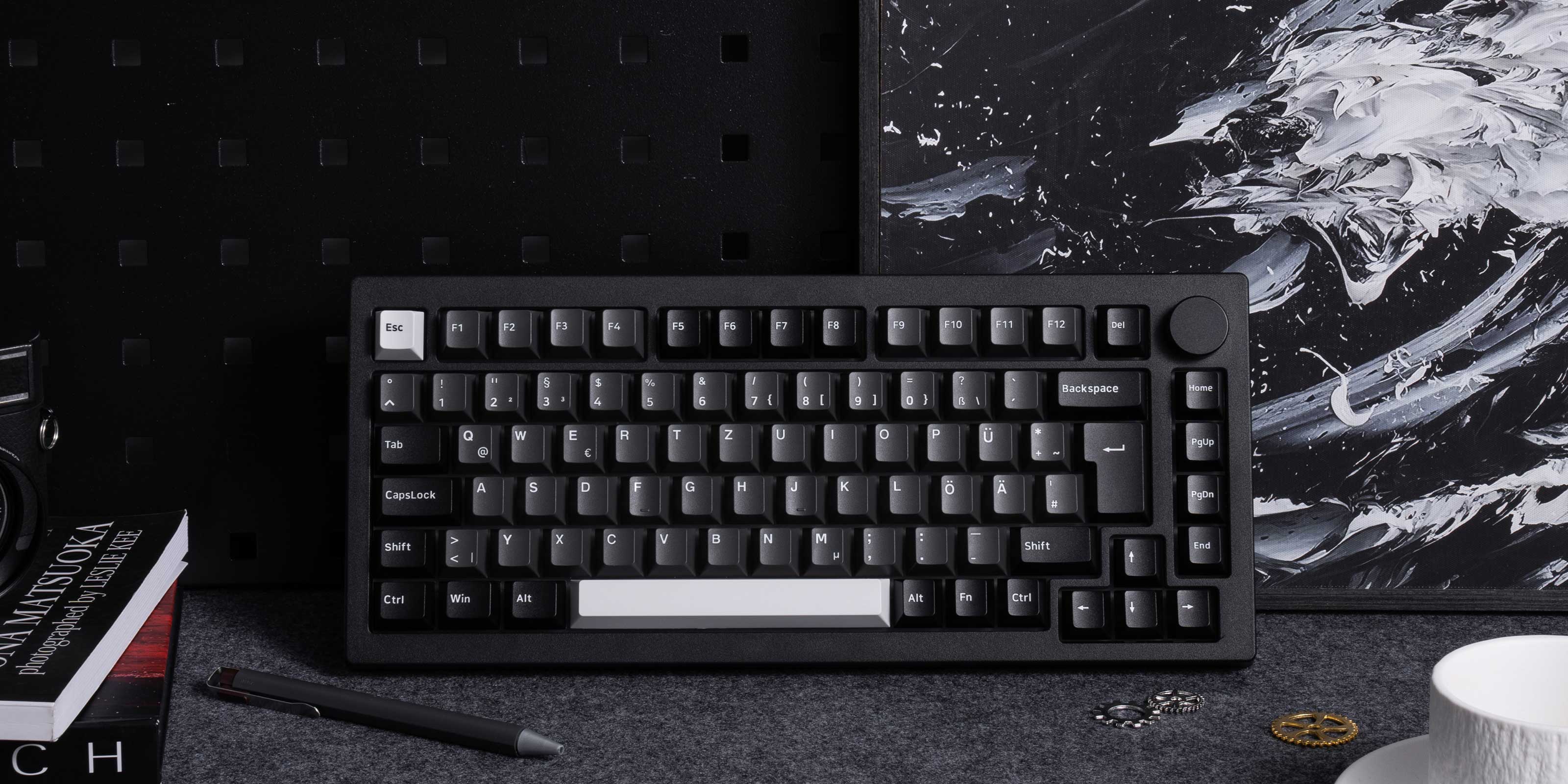 MonsGeek M1W V3 SP keyboard on  the desk