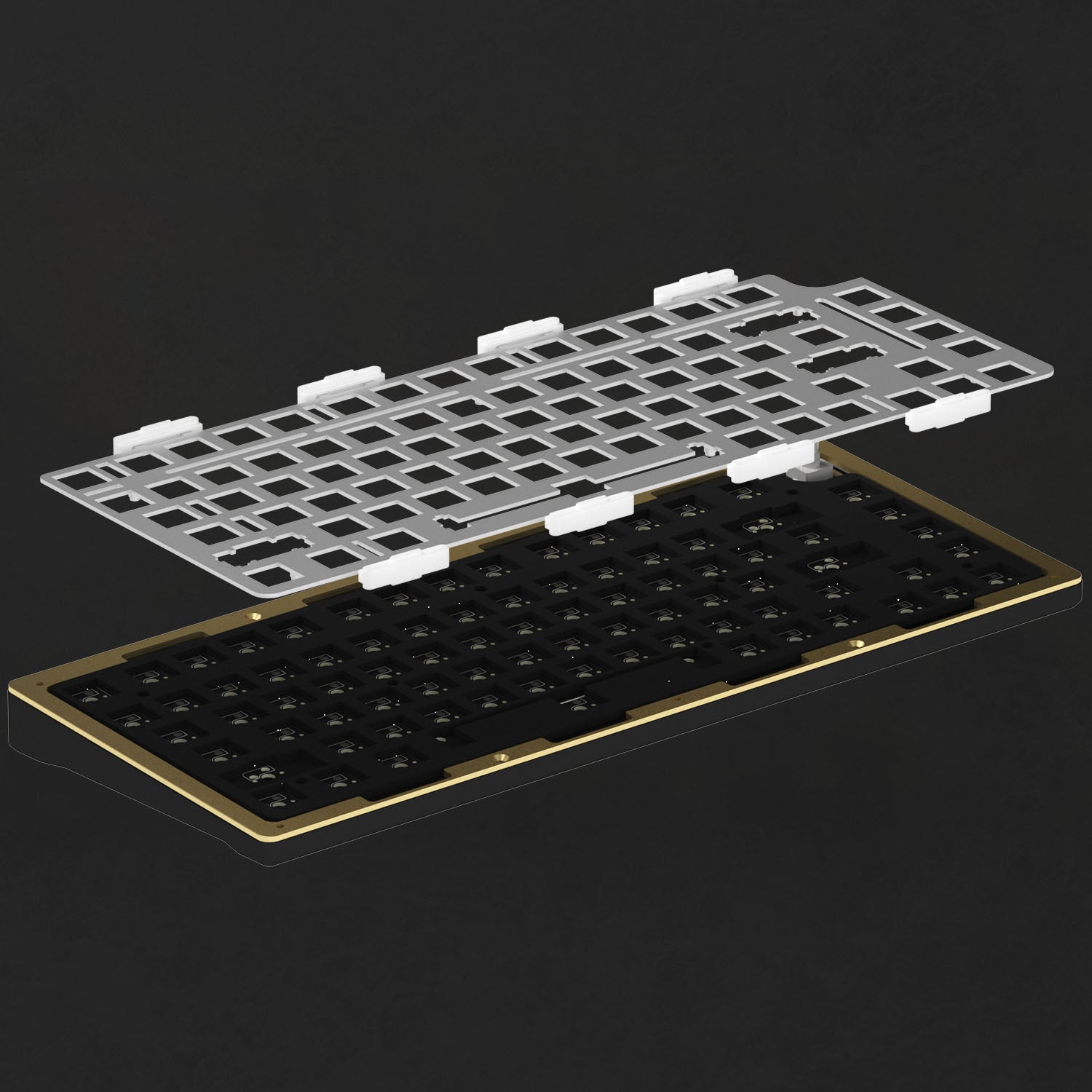 Akko MOD 007B HE Black & Silver ISO Keyboard Aluminum Plate