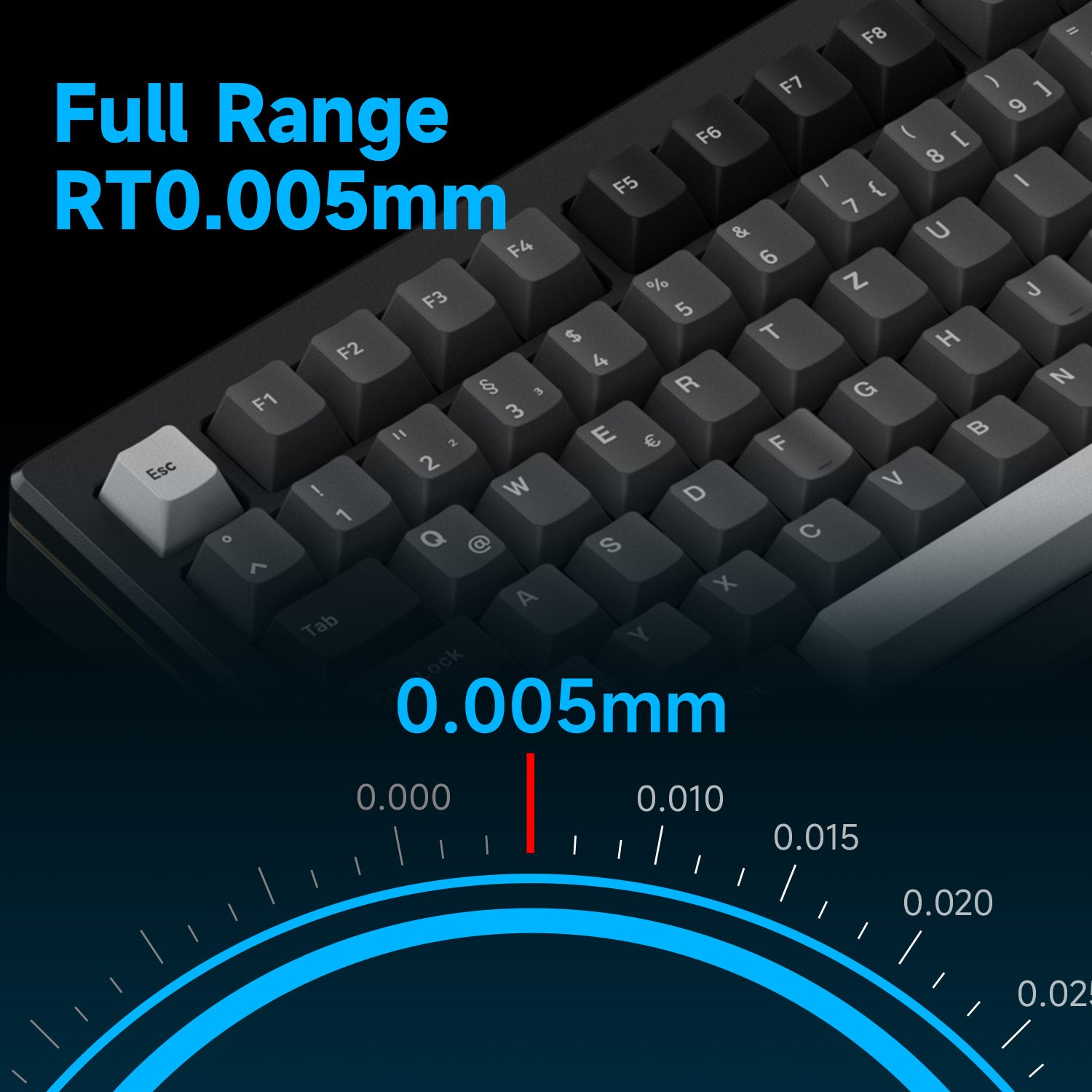 Akko MOD 007B HE Black & Silver ISO Keyboard RT0.005mm