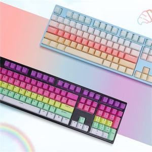 Rainbow Gradient Keycap Set (132 Keys)
