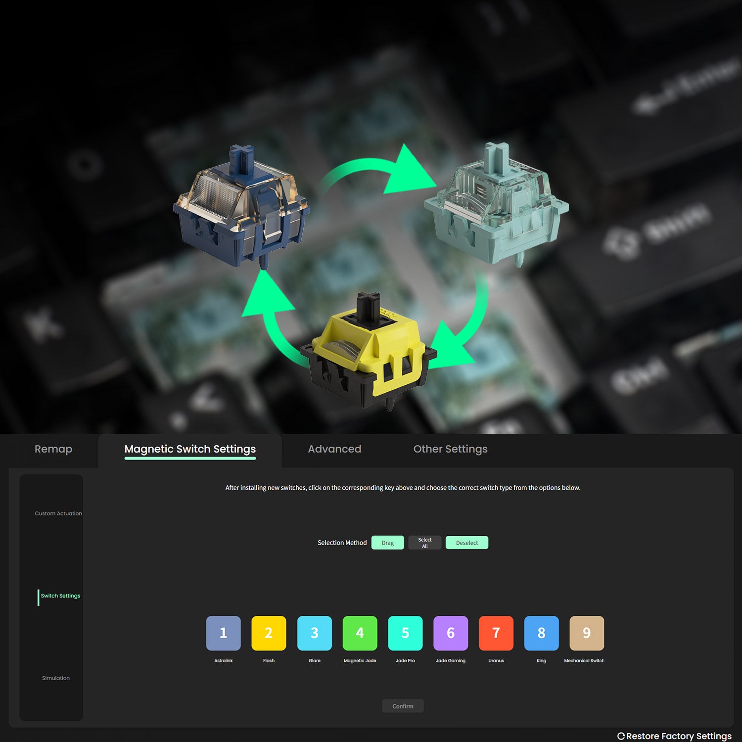 Monsgeek M1 V5 HE Magnetic Keyboard Cross Compatible