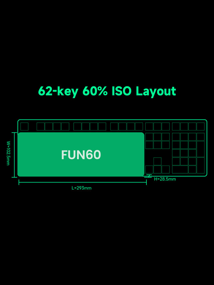 MonsGeek FUN60 PRO ISO HE Magnetic Keyboard 60% Layout