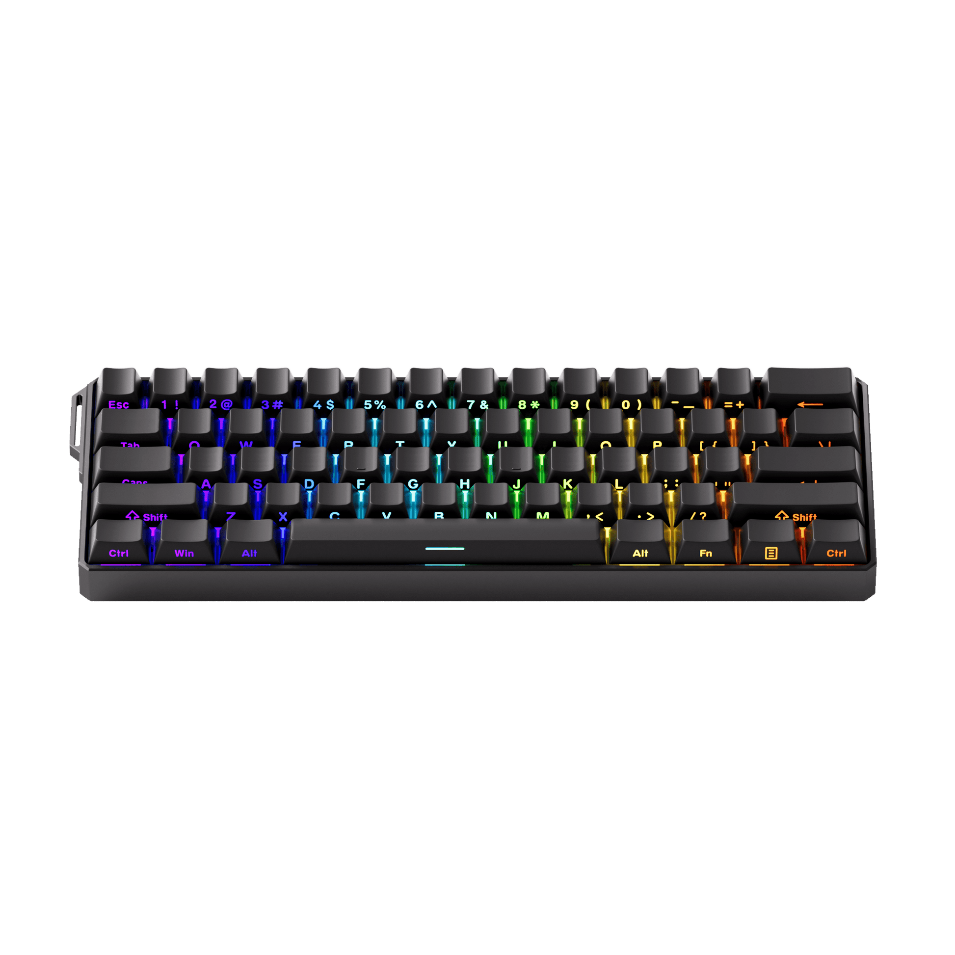 FUN60 Ultra Black Magnetic Keyboard Side Printed Keycaps RGB