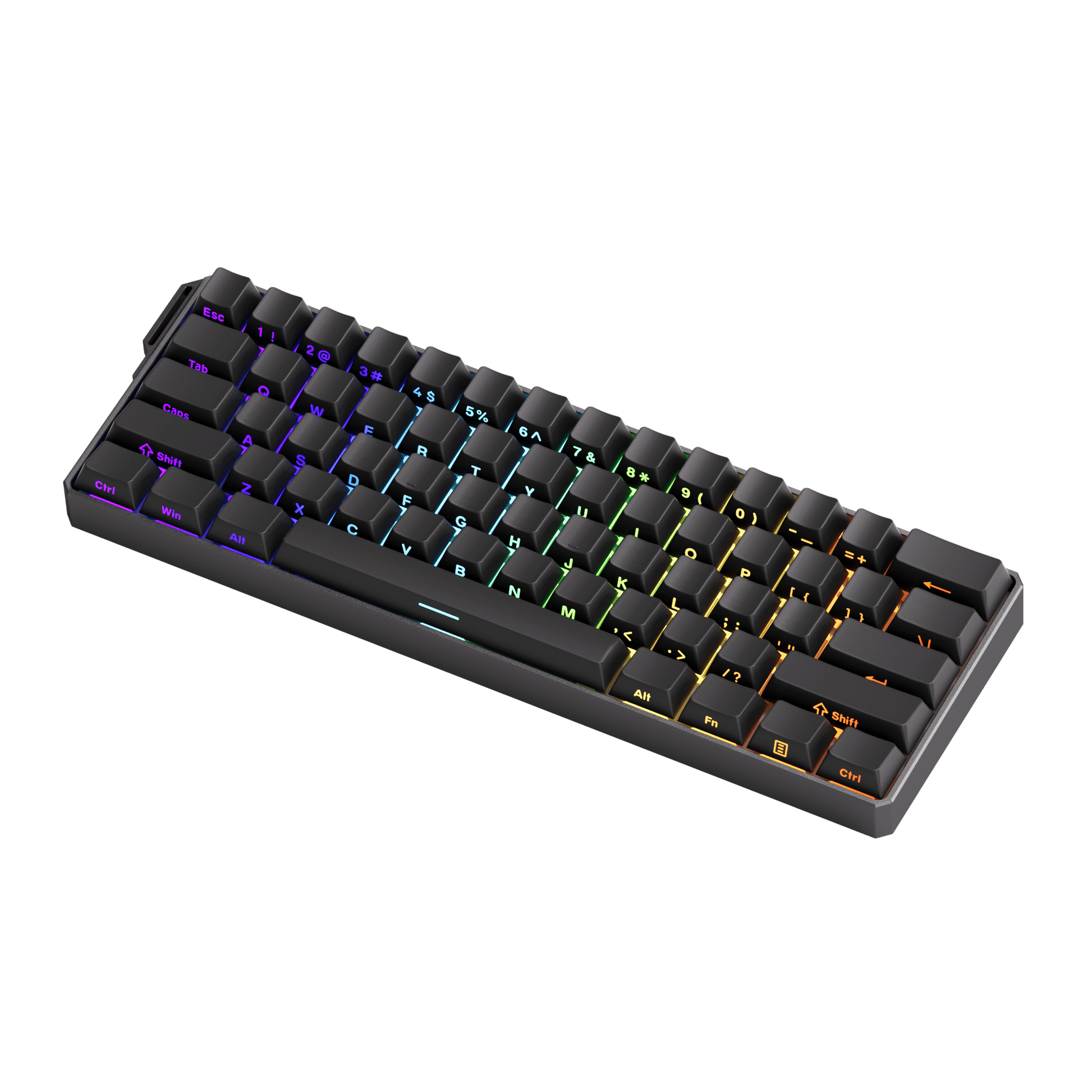 FUN60 Ultra Black Magnetic Keyboard Side Printed Keycaps