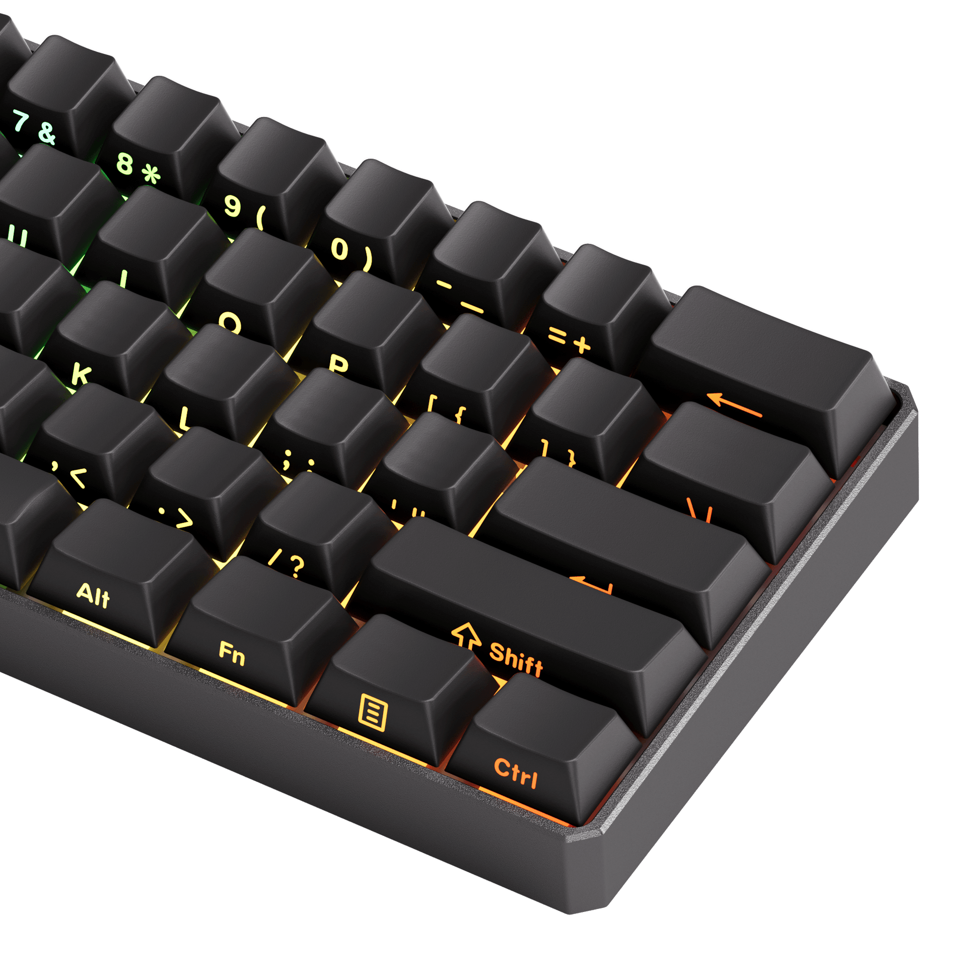 FUN60 Ultra Black Magnetic Keyboard Side Printed Keycaps