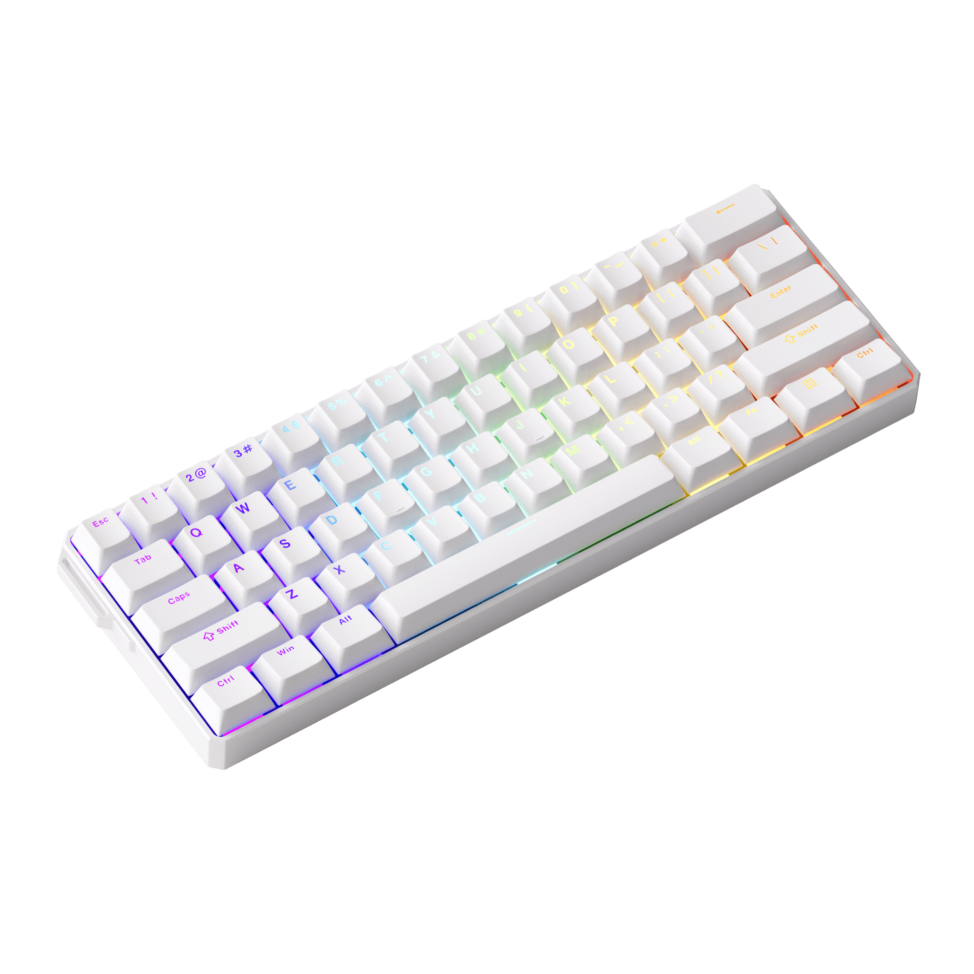 FUN60 Ultra White Magnetic Keyboard Side