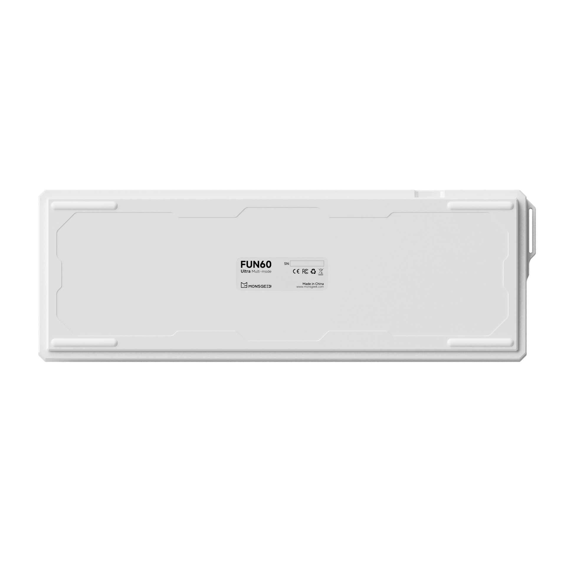 FUN60 Ultra White Magnetic Keyboard Back Details