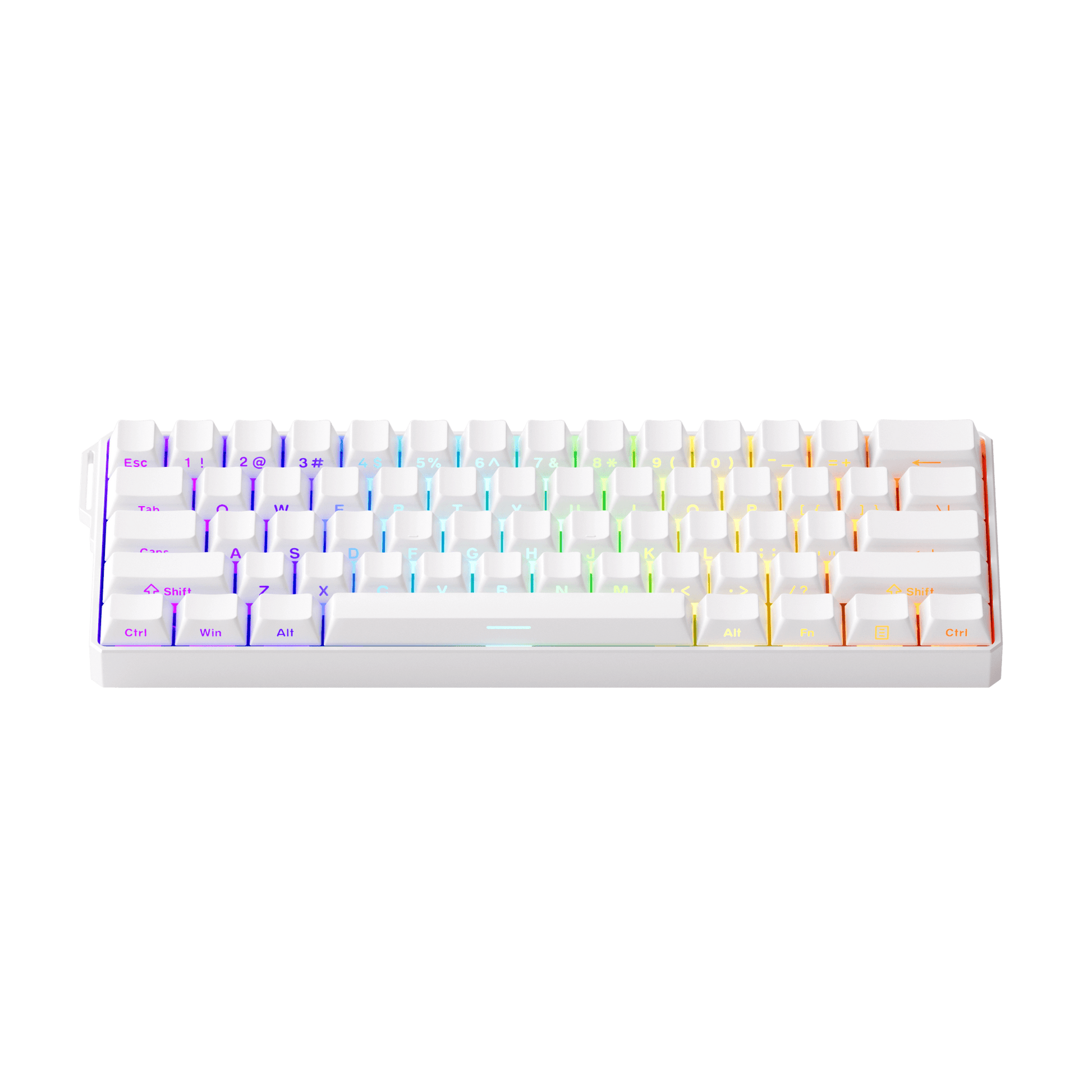 FUN60 Ultra White Magnetic Keyboard Side Printed Keycaps