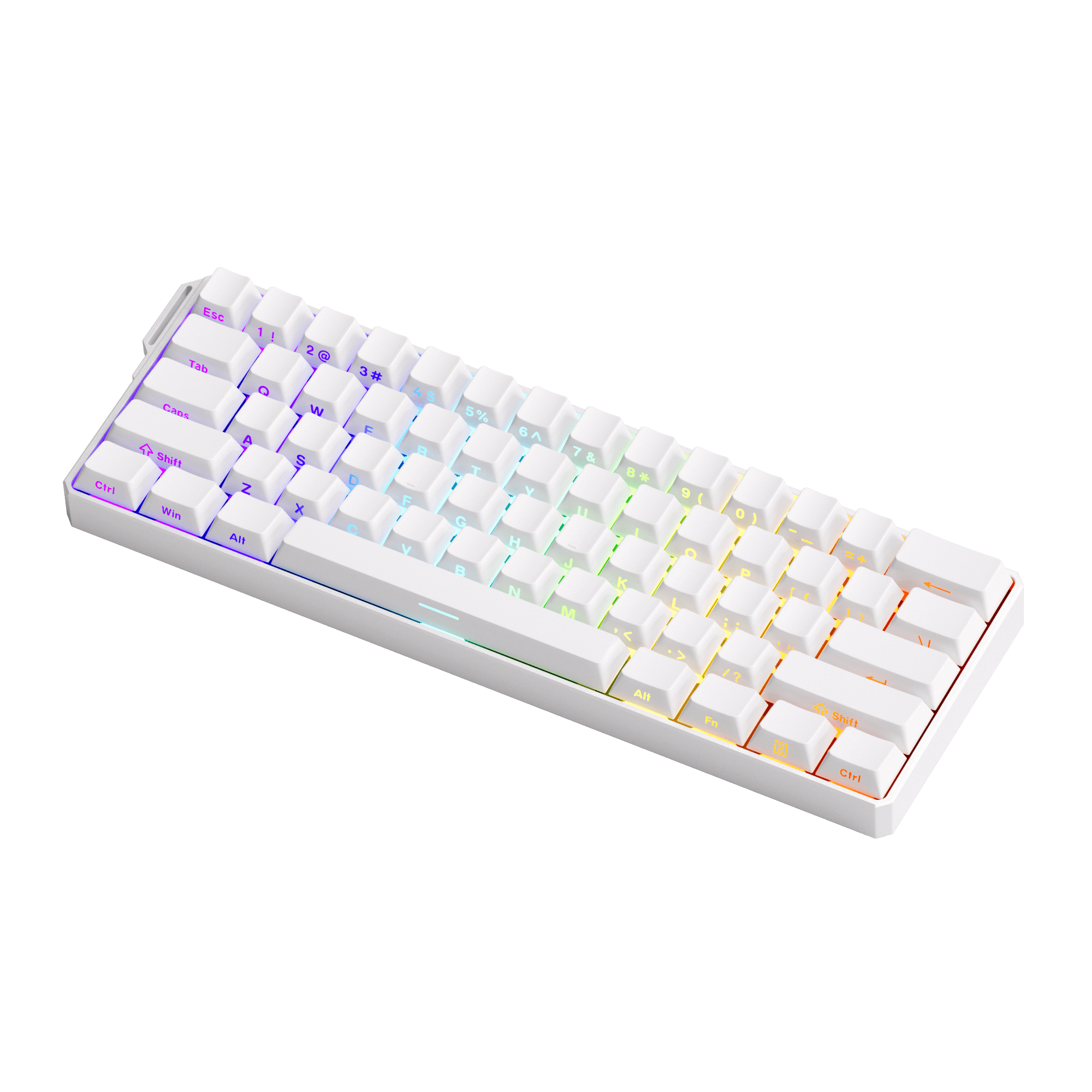 Monsgeek Fun60 Ultra Sp Wired Mechanical Keyboard - White Aluminum