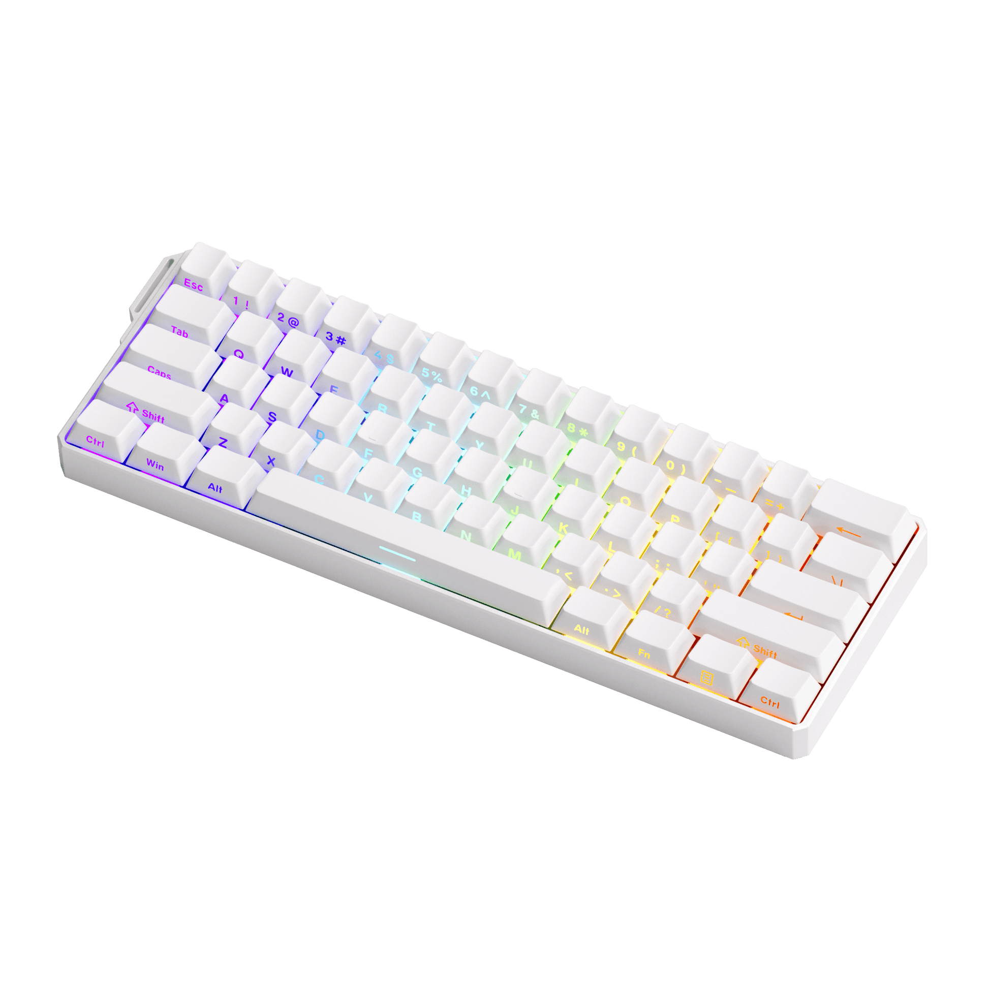 FUN60 Ultra White Magnetic Keyboard Side Printed Keycaps