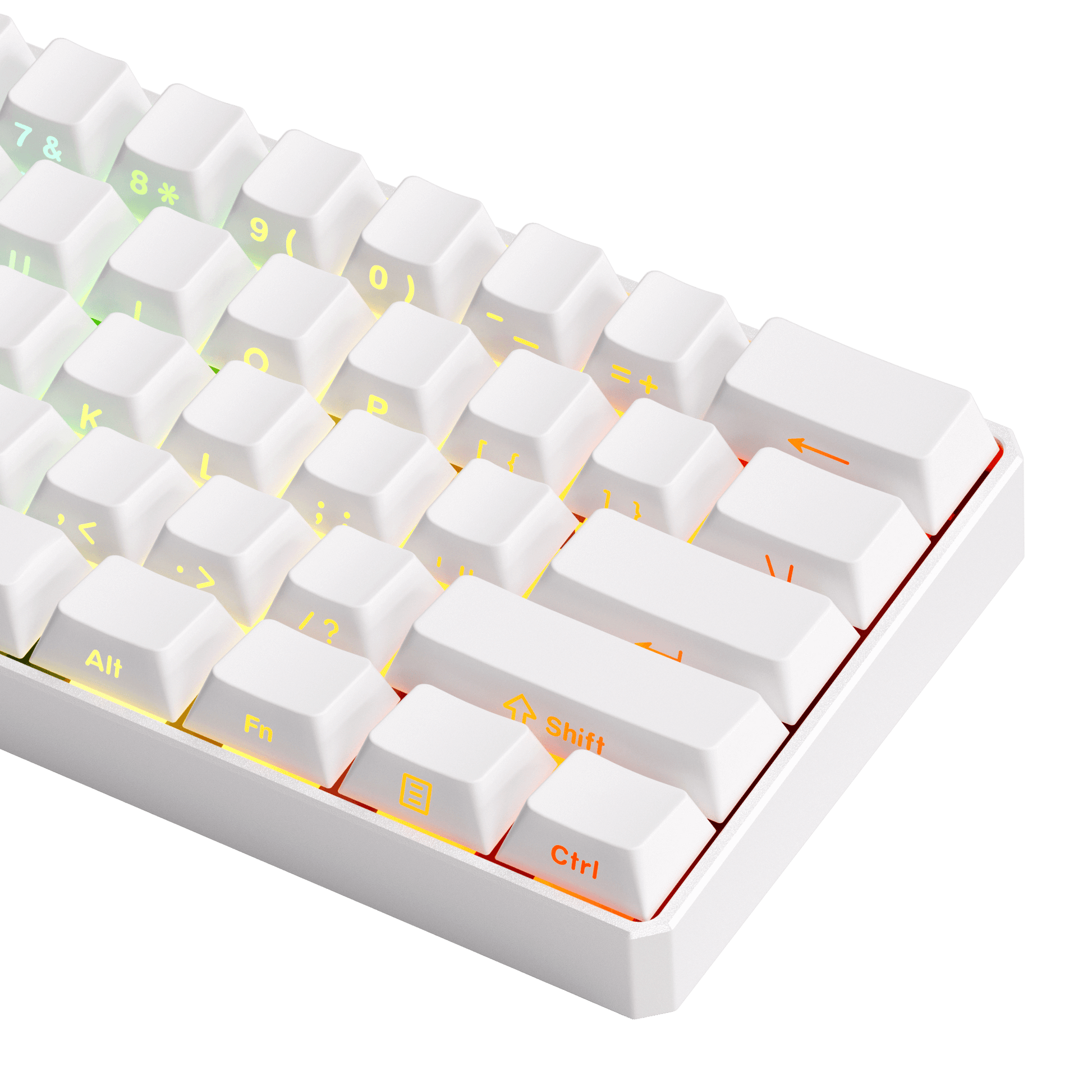 FUN60 Ultra White Magnetic Keyboard Side Printed Keycaps