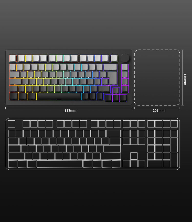 MonsGeek M1W V3 SP keyboard size