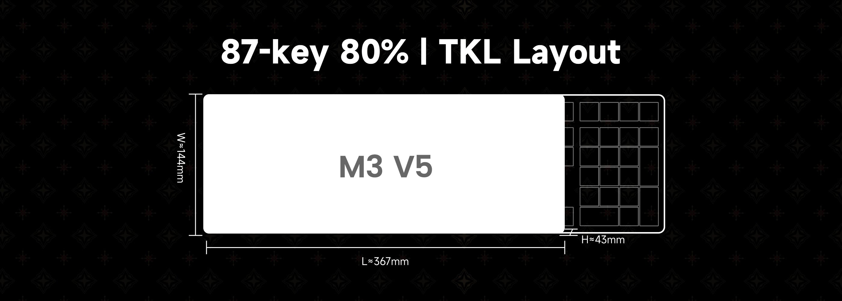 Monsgeek M3 V5 HE Magnetic Keyboard Size