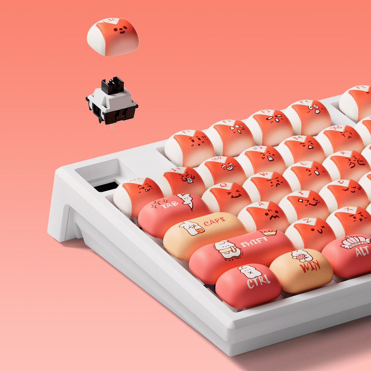 Mechanical Rabbit Keyboard Monsgeek MG108B Bunny Apple Mechanical Keyboard - AKKO Germany