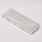 Verve68 HE Keyboard with a rainbow backlit effect on a light gray background
