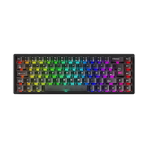 RGB Monsgeek FUN68 ISO HE Keyboard with colorful backlight on a white background