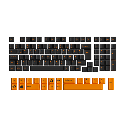 Orange on Black ISO DE Tastenkappen Set (99-key)