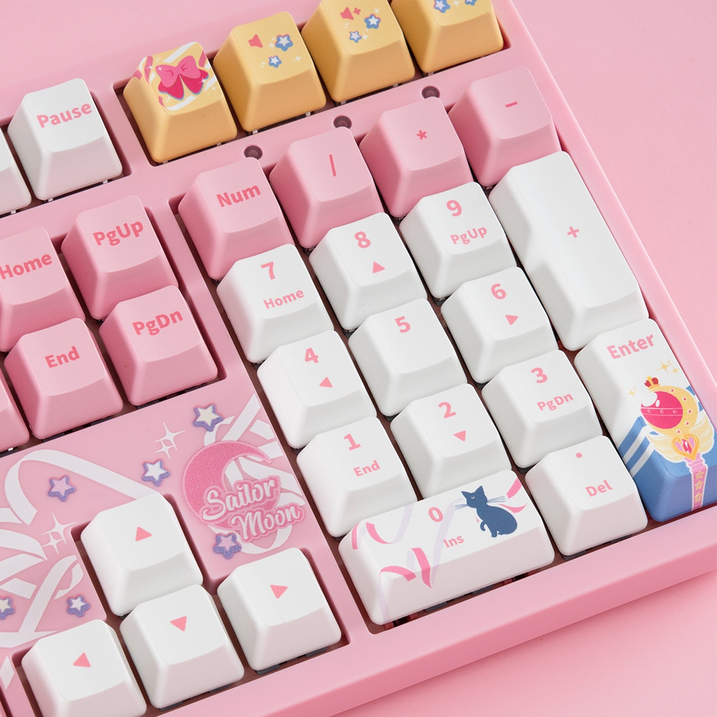 sailor moon crystal 3108rf cute pink keyboard pbt dye-sub keycaps