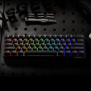 Akko Shine-Through Black Cyrillic Keycap Set (61-key) Details