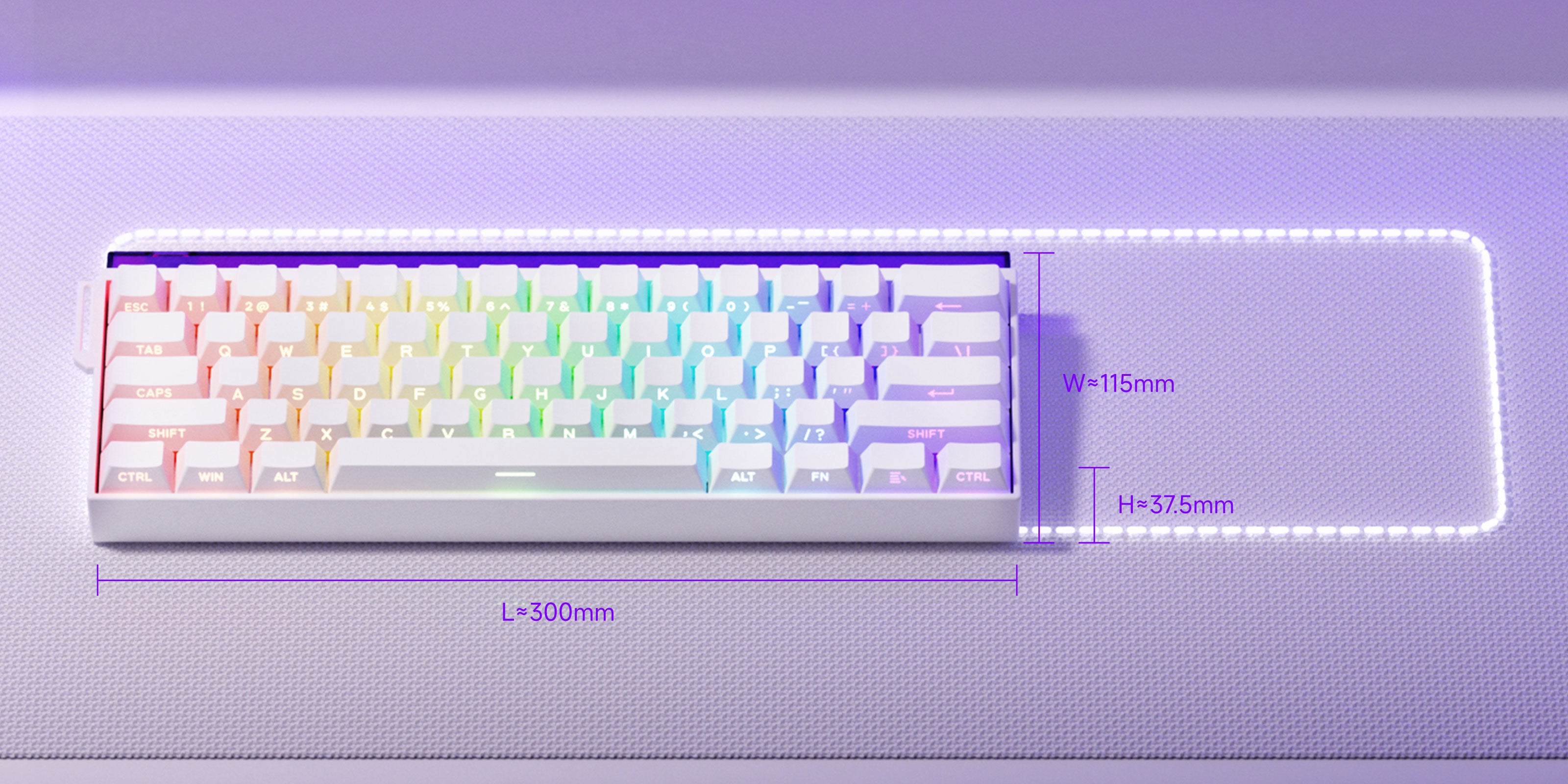Shine60 HE Magnetic Keyboard Size