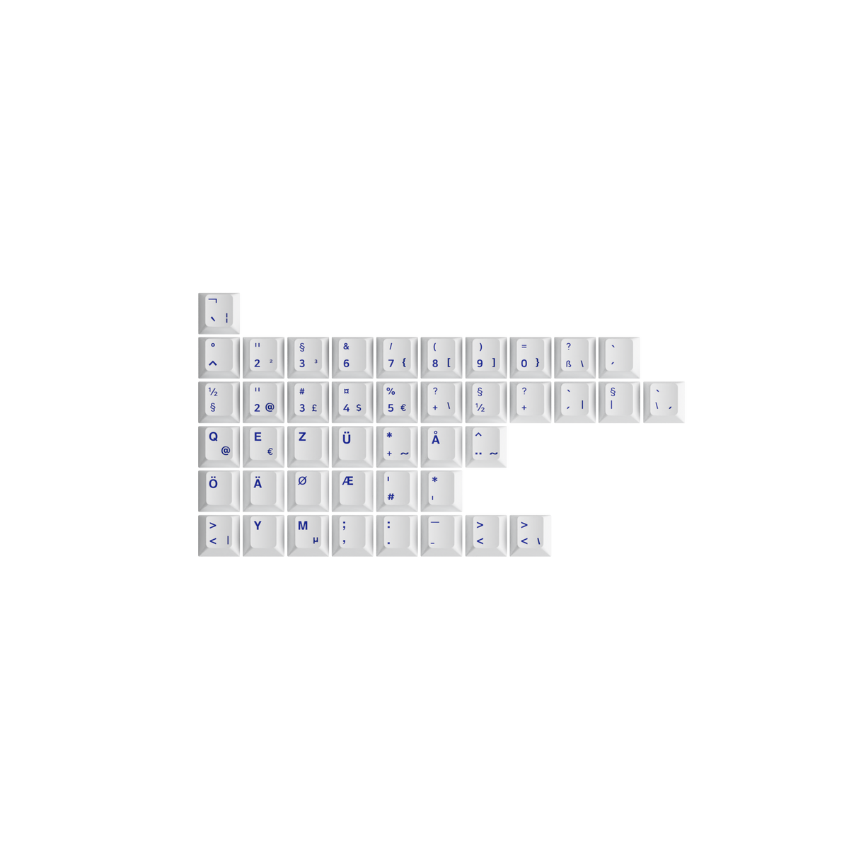 Akko Blue on White 3068B Plus ISO Keyboard white keycaps