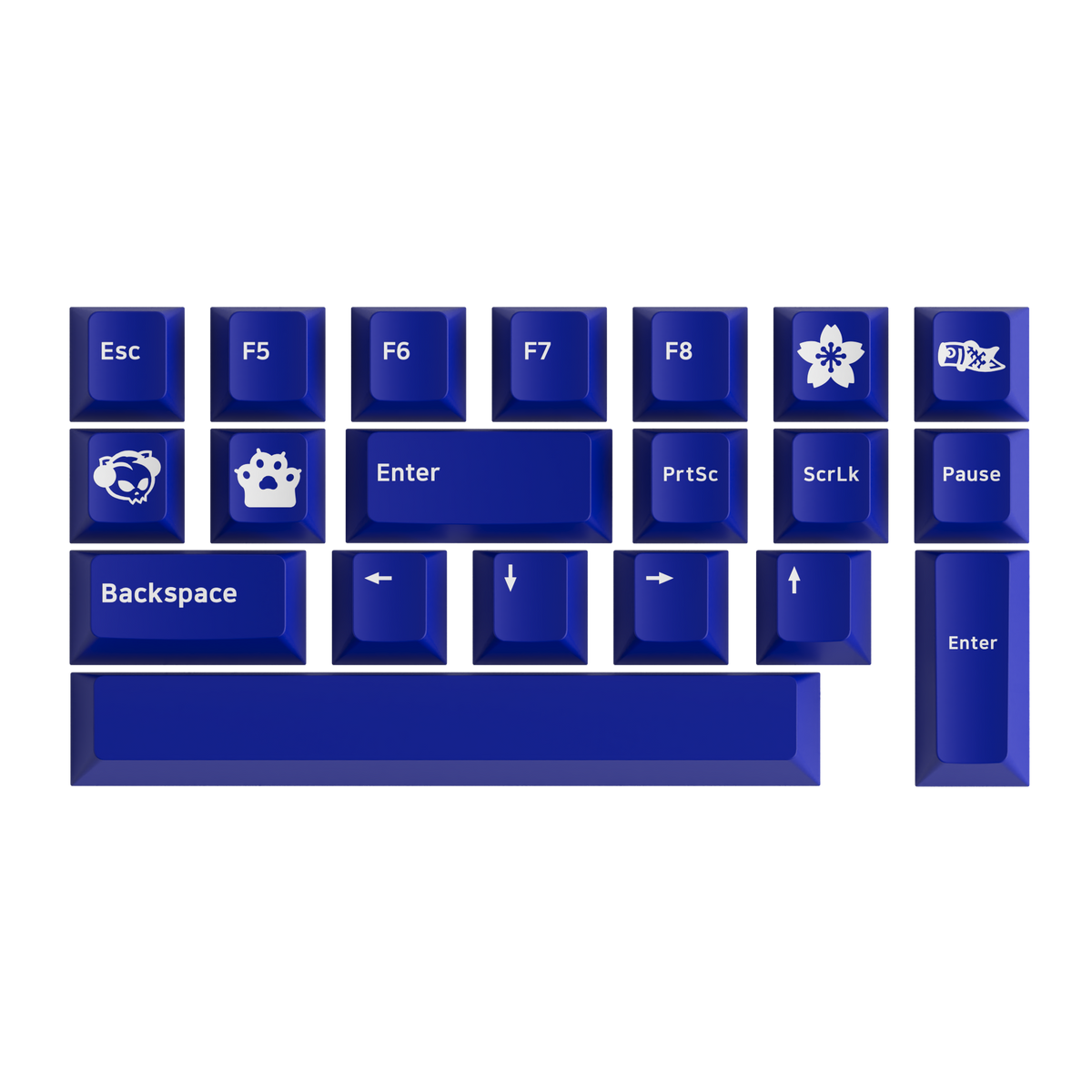Akko Blue on White 3068B Plus ISO Keyboard blue keycaps