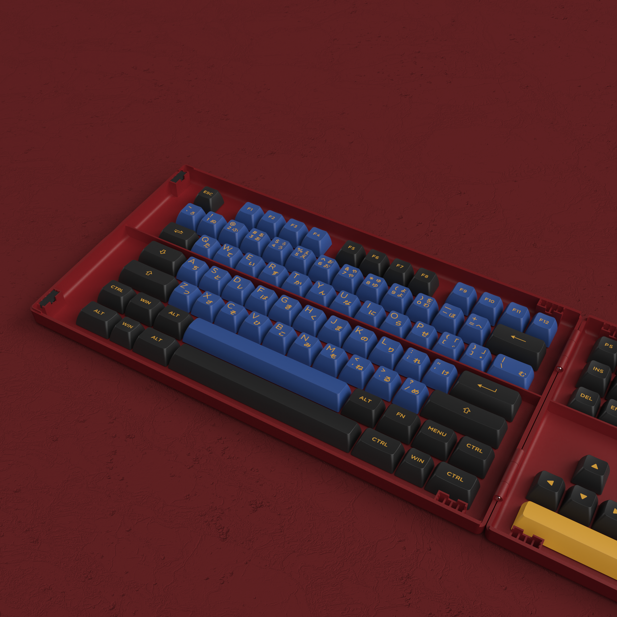 (Discontinued) ASA Red & Blue Samurai Keycap Set (226 Keys)